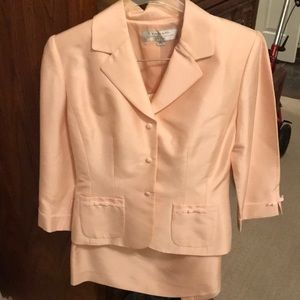 Tahari 100% silk pink suit and skirt